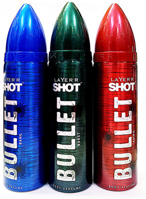 

Layer bullet set of 3 fragrance Deodorant Spray - For Men(120 ml, Pack of 3)