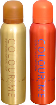 

Colour Me 1 HOMME GOLD::1 MUSK DEO Deodorant Spray - For Men(200 g, Pack of 2)