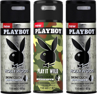 

Playboy Hollywood, playit wild (Pack of 3) Body Spray - For Men(150 ml, Pack of 3)
