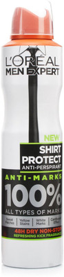 

L'Oreal Paris Paris Men Expert Shirt Protect Anti-Marks Refreshing Kick Fragrance 48h Dry Non-Stop Deodorant Body Spray - For Men(250 ml)