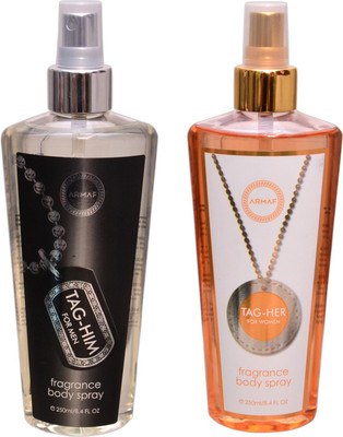 

Armaf 1 TAG HIM::1 TAG HER Body Mist - For Men & Women(500 ml, Pack of 2)