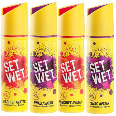 

Set Wet Mischief , Swag Deodorant Spray - For Men(150 ml, Pack of 4)