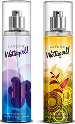 

Layer'r Wottagirl Combo Set Of 2 Mystic Island, Fresh Citrus Body Mist - For Women(135 ml, Pack of 2)