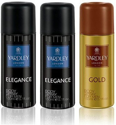 

Yardley London Elegance & Gold Body Spray - For Men(450 ml, Pack of 3)