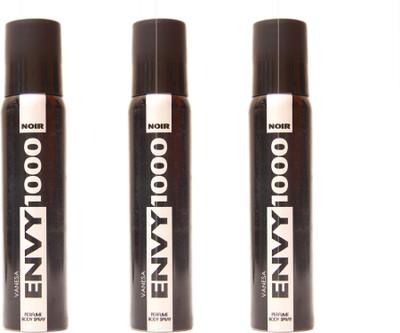 

Envy 1000 3 NOIR DEO Deodorant Spray - For Men & Women(345 g, Pack of 3)