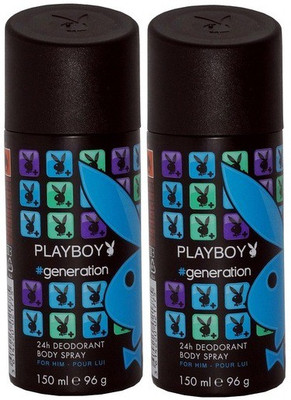 

Playboy Pack of 2 Generation Men Deo Deodorant Spray - For Men(300 ml, Pack of 2)