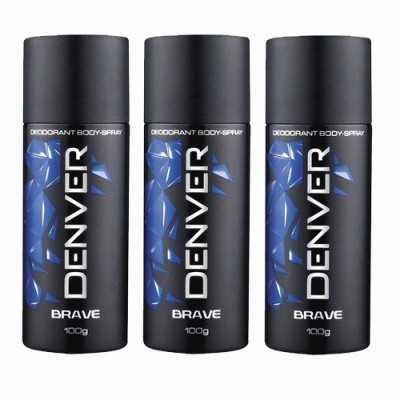 

Denver Brave Deodorant Spray - For Men(100 g, Pack of 3)