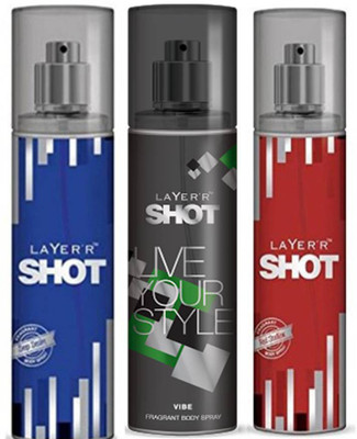 

Layer'r Shot Deep Desire, Vive, Red Stalian Fragrance Body Spray Deodorant Spray - For Men(135 ml, Pack of 3)