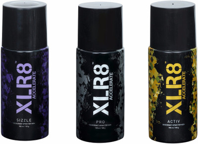 

XLR8 Sizzle/Pro/Activ Deodorant Spray - For Men(150 ml, Pack of 3)