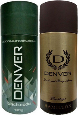 

Denver Hamilton Prestige,Black Code Body Spray - For Men(205 g, Pack of 2)