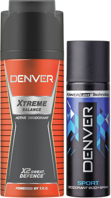 

Denver Deo Extreme Balance 150 Ml & Sports Nano 50 ml Deodorant Spray - For Men(200 ml, Pack of 2)
