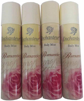

Enchanteur Deo Romantic Pack of 4 Body Mist - For Women(300 ml, Pack of 4)