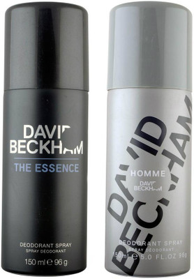 

David Beckham The Essence and Homme Deodorant Spray - For Men(300 ml, Pack of 2)