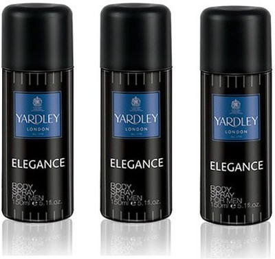 

Yardley London Elegance Body Spray - For Men(450 ml, Pack of 3)