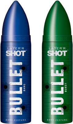 

Layer'r Shot Bullet Bang and Burst Body Spray - For Men(240 ml, Pack of 2)
