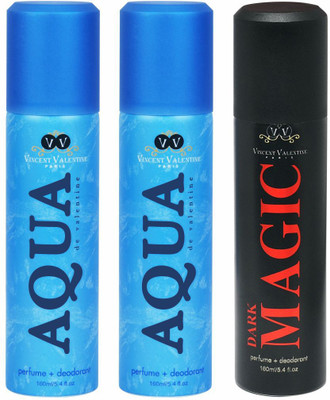 

Vincent Valentine Paris Aqua De Valentine & Dark Magic Body Spray - For Men & Women(160 ml, Pack of 3)