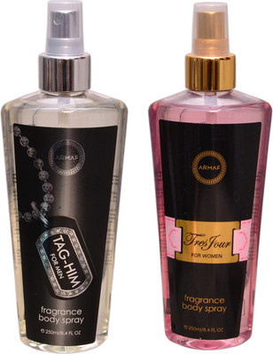 

Armaf 1 TAG HIM::1 TRES POUR FEMME Body Mist - For Men & Women(500 ml, Pack of 2)