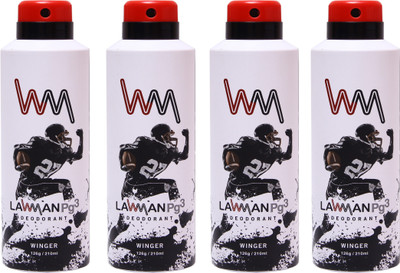 

LAWMAN PG3 4 Winger Deodorant Spray - For Men(504 g, Pack of 4)