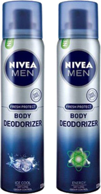 

Nivea Men Ice Cool and Energy Body Spray - For Men(240 ml, Pack of 2)