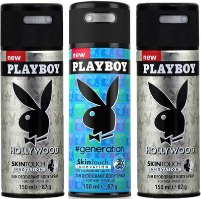 

Playboy Hollywood, generation (Pack of 3) Body Spray - For Men(150 ml, Pack of 3)