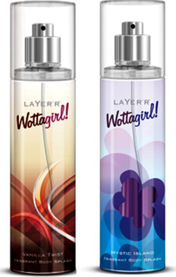 

Layer'r Wottagirl Combo 2 Vanilla Twist,Mystic Island Body Mist - For Women(135 ml, Pack of 2)