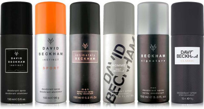 

David Beckham 6 Deodorants Deodorant Spray - For Men(150 ml, Pack of 6)
