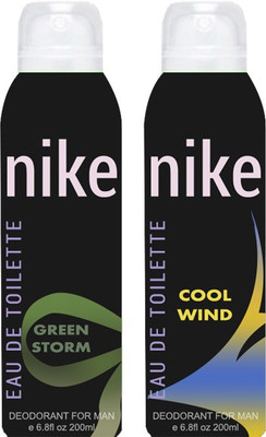 

Nike Green Strom Cool Wind Body Spray - For Men(400 ml, Pack of 2)