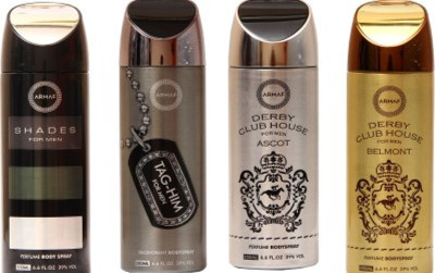 

Armaf shades, tag him, derby club house Deodorant Spray - For Men(800 ml, Pack of 4)