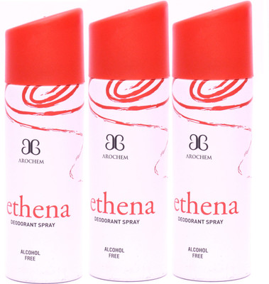 

Arochem 3 x Ethena Deodorant Spray - For Men & Women(600 ml, Pack of 3)