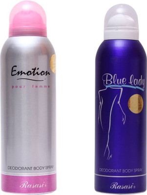 

Rasasi emotion,blue lady Deodorant Spray - For Women(300 ml)
