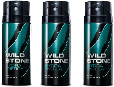 

Wild Stone Hydra Energy Body Spray - For Men(150 ml, Pack of 3)