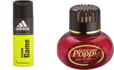 

ADIDAS Pure Game Deo+ Poppy Car Air Freshener (Strawberry) Free Deodorant Spray - For Men & Women(150 ml)