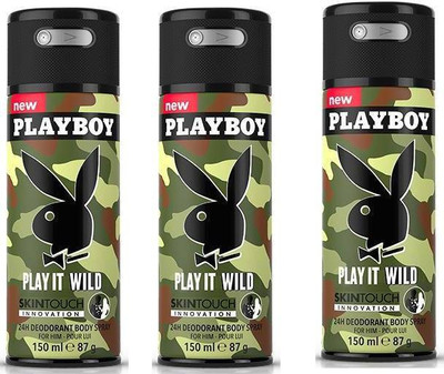 

Playboy Play It Wild (Pack of 3) Deodorant Spray - For Men(150 ml, Pack of 3)