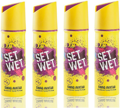 

Set Wet Swag Avatar Deodorant Spray - For Men(600 ml, Pack of 4)