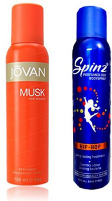 

Jovan Musk And Hip Hop Body Spray - For Women(300 ml, Pack of 2)