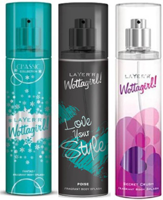 

Layer'r Fantsy,Poise, Secret Crush Fragrant Deodorant Spray - For Women(135 ml, Pack of 3)
