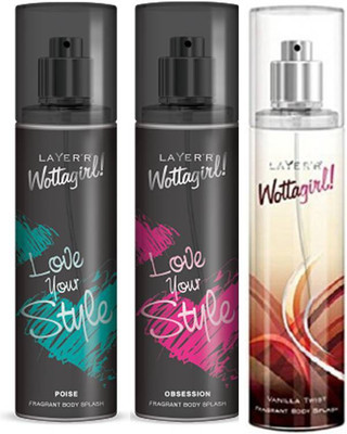 

Layer'r Poise,Obsission, Vanila Twist Fragrant Deodorant Spray - For Women(135 ml, Pack of 3)
