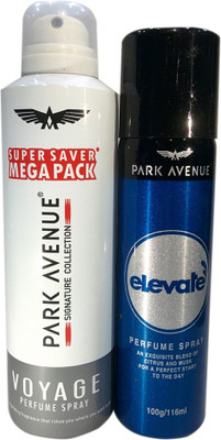 

Park Avenue Voyage and Elevate Deodorant Spray - For Men(336 ml)