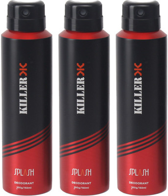 

Killer KILLER 3 SPLASH COMBO DEODORANT Body Spray - For Men(300 g, Pack of 3)