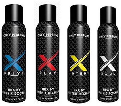 HRX by Hrithik Roshan xtreme perfumes Body Mist - For Men(120 ml, Pack of 4)