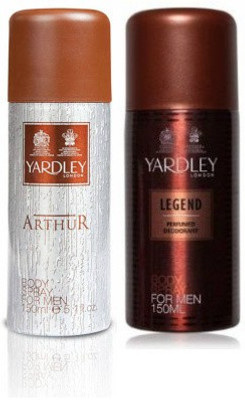 

Yardley London Arthur & Legend Body Spray - For Men(300 ml, Pack of 2)