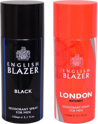 

English Blazer 1 BLACK::1 LONDON SPORT Deodorant Spray - For Men(200 g, Pack of 2)