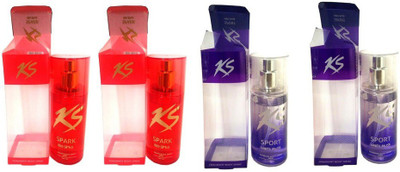 

KamaSutra Spark Red Spice X 2 & Sport White Musk X 2 Body Spray - For Men(420 ml, Pack of 4)