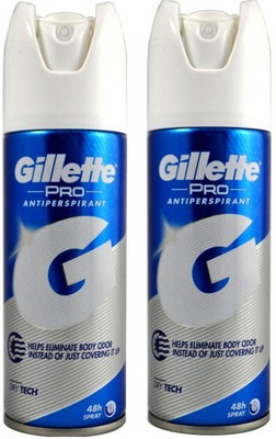 

Gillette Pro Antiperspirant G Dry Tech( Pack of 2 ) Body Spray - For Men(150 ml, Pack of 2)