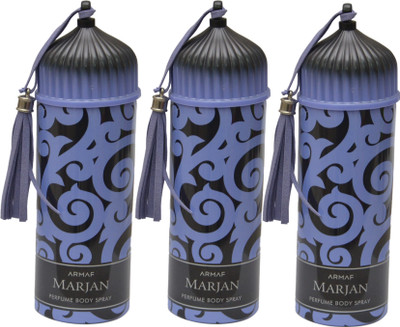 Armaf Marjan 3 Blue Body Spray - For Men & Women(600 ml, Pack of 3)