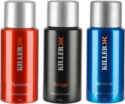 

Killer Obsession, En-rgy & Sensual Deo Deodorant Spray - For Men(150 ml, Pack of 3)
