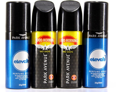

Park Avenue Elevate & Good Morning Deo Shots Deodorant Spray - For Men(128 ml, Pack of 2)