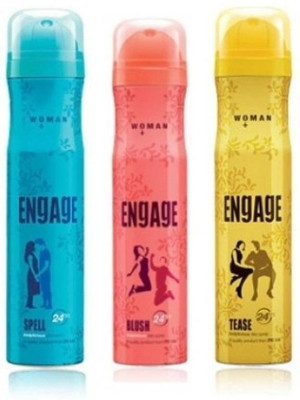 

Engage Tease+Blush+Spell Deodorant Spray - For Women(150 ml, Pack of 3)