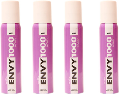 

Envy 1000 4 KISS DEO Deodorant Spray - For Women(460 g, Pack of 4)