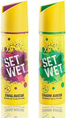 

Set Wet Swag and Charm Avatar Deodorant Spray - For Men(150 ml, Pack of 2)